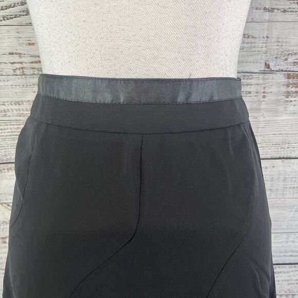 Studio & Co Skirt size 6 Black Knee Flared A Line Modest Stretch Career Church - Picture 4 of 9